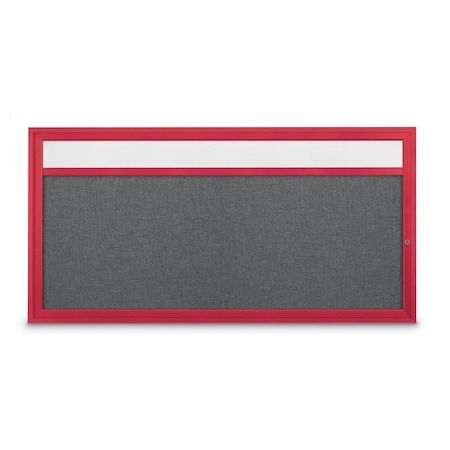 United Visual Products Slim Enclosed Corkboard, 36"x36", Bronze Alum Frame/Amethyst UVEB3636-BRONZE-AMETHY